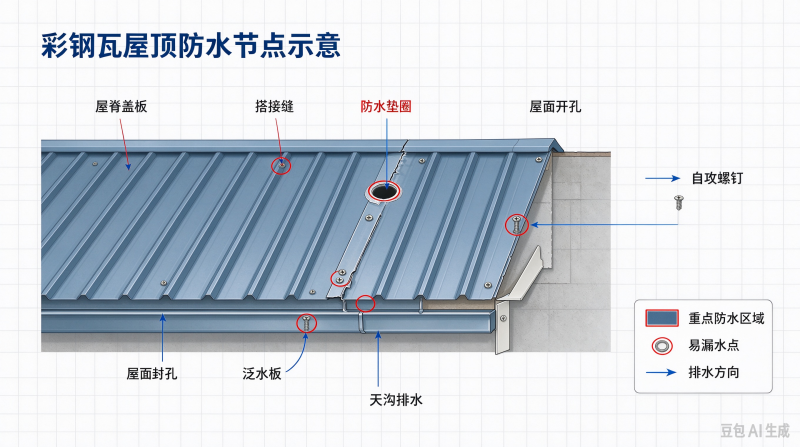 屋顶用彩钢瓦会漏水不？